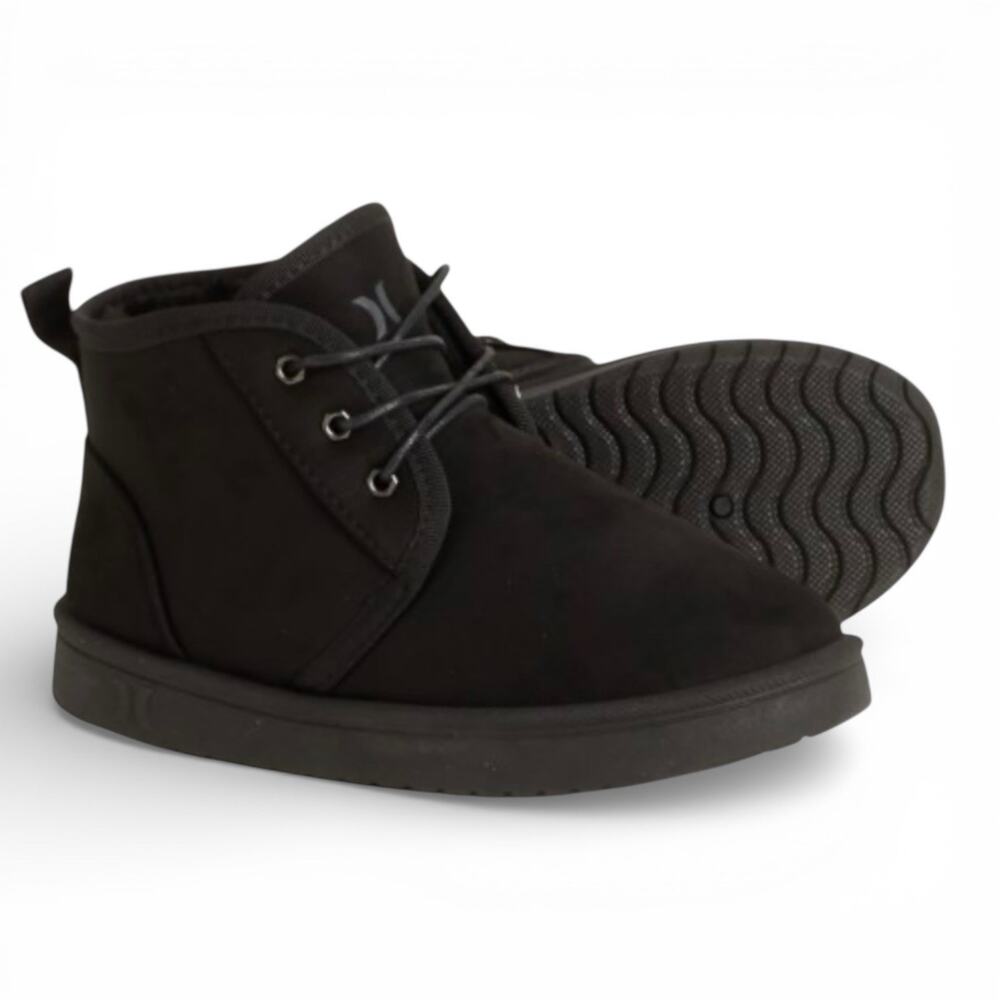 Hurley Black Footwear Youth Boys Mosi Faux-Shearling Boots SZ/ 5